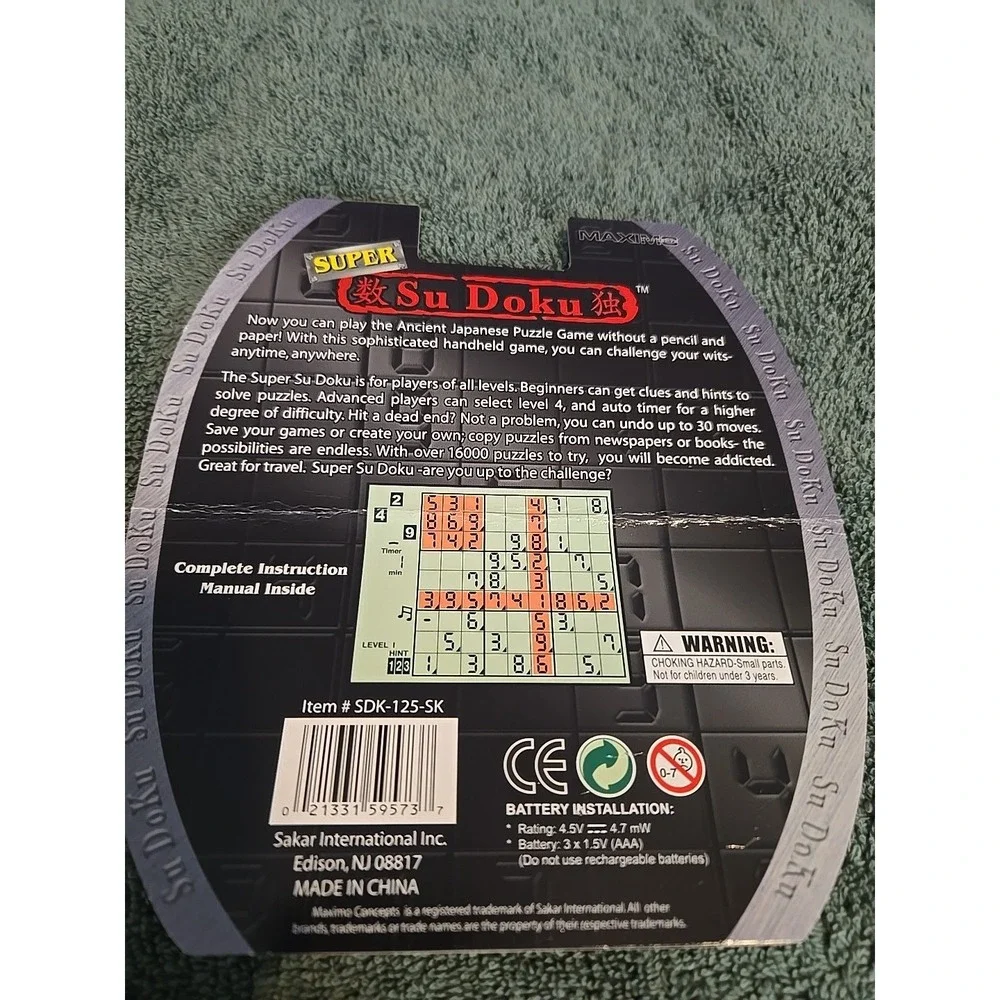 SUDOKU‎ Electric Travel Game Maximo Handheld Tested Works
